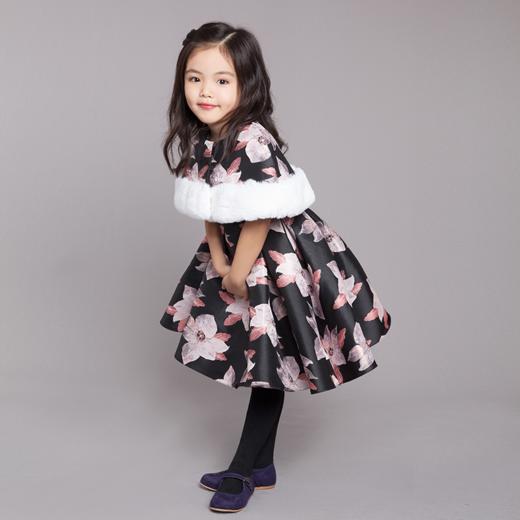 pureshare蓬纱馆公主裙女童连衣裙加绒厚秋冬裙礼服洋气毛衣裙子 商品图4