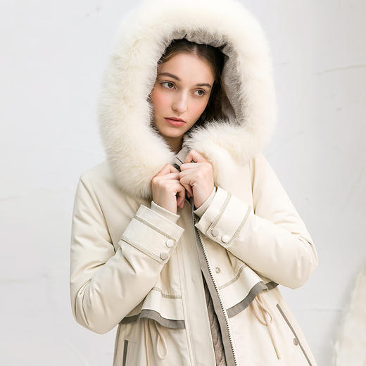 famecoco范可儿长款连帽羽绒服冬季外套F218AH007 商品图1