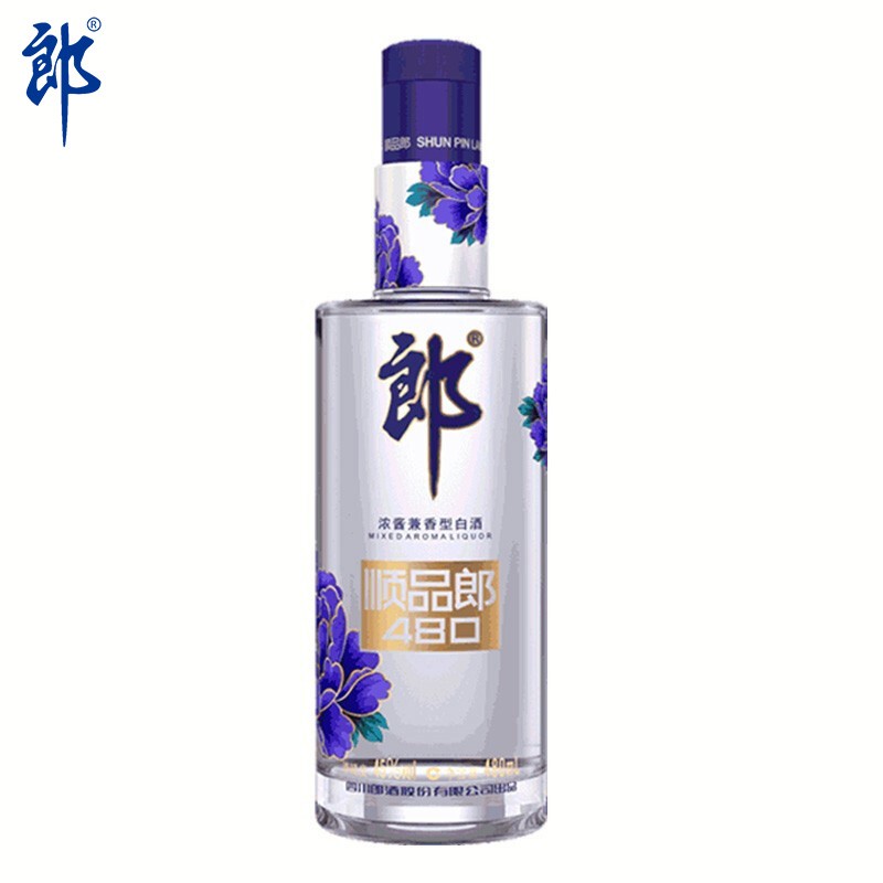 郎酒 顺品郎 蓝顺 45度480ml *1瓶 兼香型 光瓶白酒