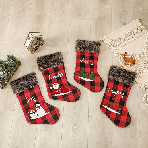 【圣诞装饰】-圣诞老人挂件圣诞袜子礼物袋圣诞树挂饰吊饰糖果袋 商品图2