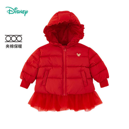 迪士尼童装 女童棉服外套加厚儿童冬棉袄女孩假两件宝宝冬装衣服214S1579

 商品图4