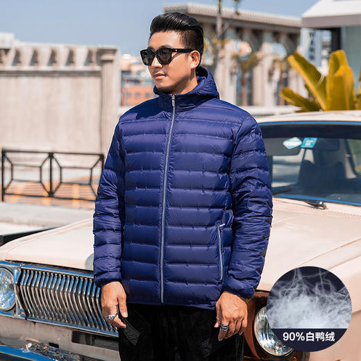 一口价【新款DK】大依优型大码连帽轻薄羽绒服大号外套休闲胖子穿大码男加肥加大上衣 商品图2