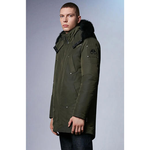 MOOSE KNUCKLES 男士金属驼鹿指关节徽标绗缝连帽羽绒服 军绿色 M31MP221 179 商品图0