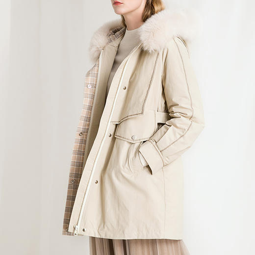 famecoco范可儿防风羽绒服保暖毛领外套冬季F218AD017 商品图1