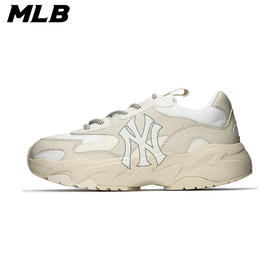 MLB女鞋NY洋基队运动鞋米色老爹鞋休闲鞋3ASHC311N