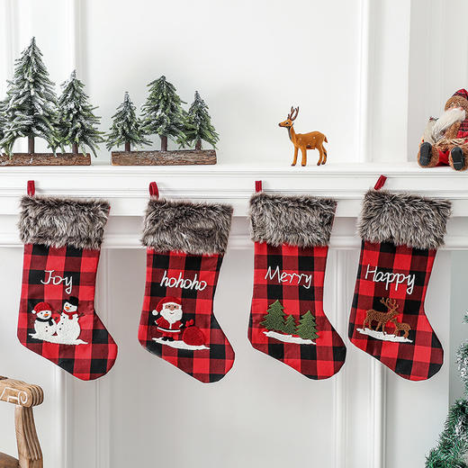 【圣诞装饰】-圣诞老人挂件圣诞袜子礼物袋圣诞树挂饰吊饰糖果袋 商品图1