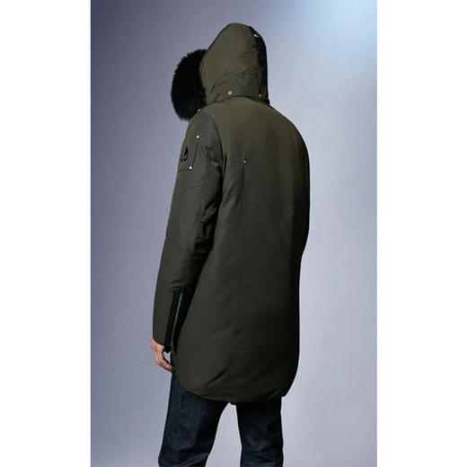 MOOSE KNUCKLES 男士金属驼鹿指关节徽标绗缝连帽羽绒服 军绿色 M31MP221 179 商品图1