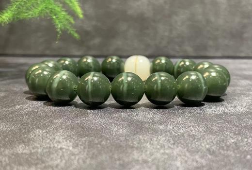 【御珠宫坊】和田玉塔青手串 商品图5