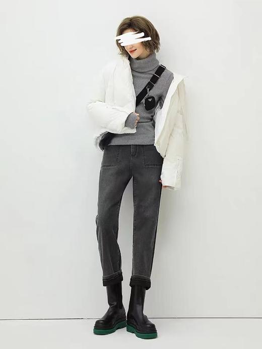 COCOBELLA街头风水洗磨白牛仔裤女秋时尚宽松休闲老爹裤PT803 商品图3