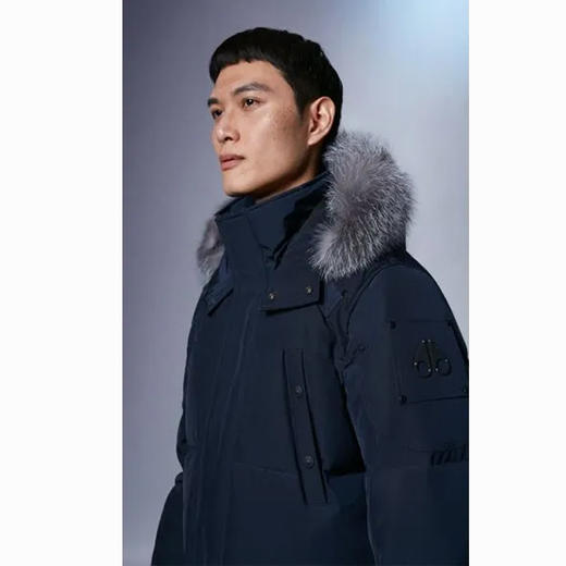 MOOSE KNUCKLES 中长款带帽黄毛领 男士羽绒服 藏蓝 M39MP210 472 商品图0