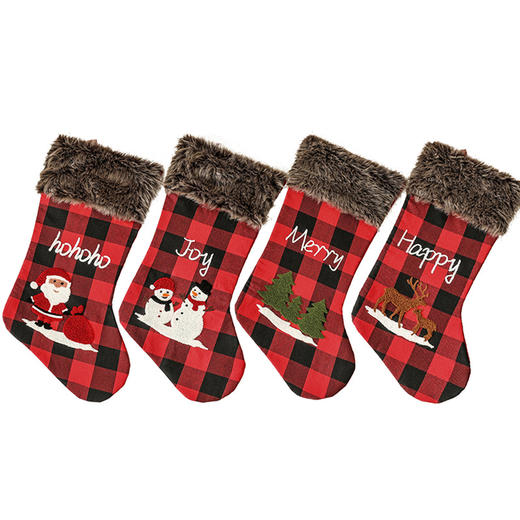 【圣诞装饰】-圣诞老人挂件圣诞袜子礼物袋圣诞树挂饰吊饰糖果袋 商品图3