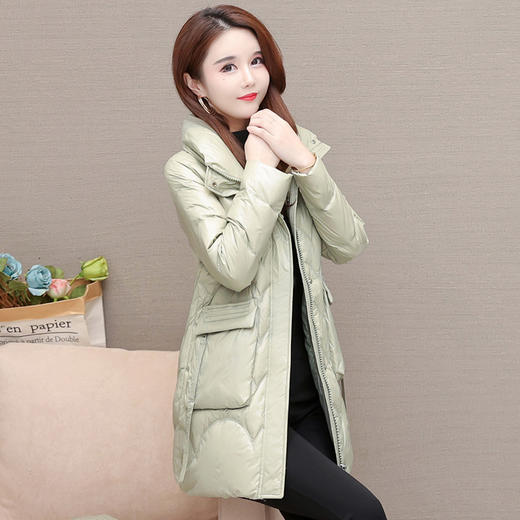 YWE JX02时尚立领白鸭绒羽绒服中长款气质外套 商品图3