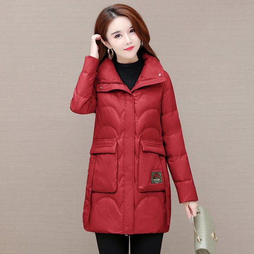 YWE JX02时尚立领白鸭绒羽绒服中长款气质外套 商品图1