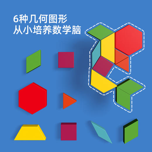 mideer弥鹿七巧板彩色积木几何形状色彩磁力益智男女儿童玩具礼物 商品图2