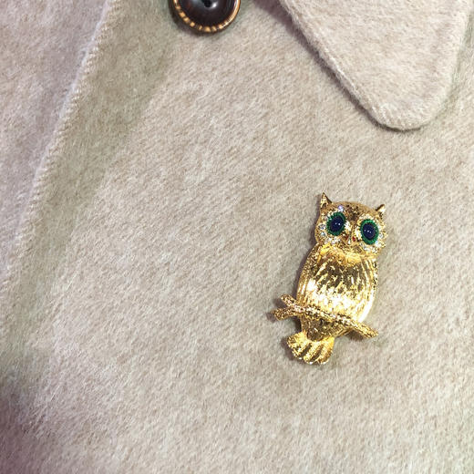 北京仓｜KJL-Crystal Owl-猫头鹰 水晶 胸针［美国设计师］ 商品图2