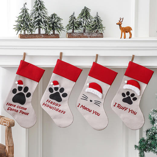 【圣诞装饰】-新款创意猫狗爪圣诞树挂件圣诞节装饰 商品图2