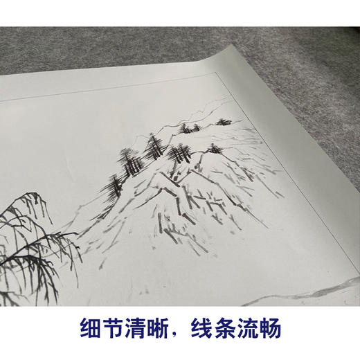 【有步骤、大彩图】李晓明工笔画白描底稿圆形小品《临宋李嵩溪山水阁图》初学者临摹山水线稿KC19 商品图4
