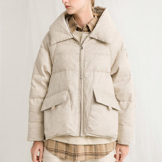 famecoco范可儿羽绒服女冬季短款翻领外套小个子F218AJ009 商品图0