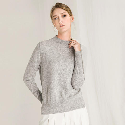 Famecoco范可儿半高领针织衫女冬长袖气质毛衣F218DC006 商品图0