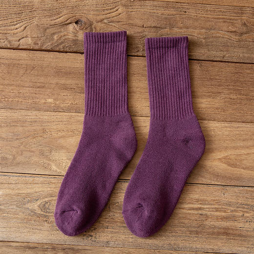 【5双装 毛圈加厚 持久锁温】袜子女秋冬季中筒袜加绒加厚保暖纯色女袜长筒高橡筋毛圈袜堆堆袜 商品图14