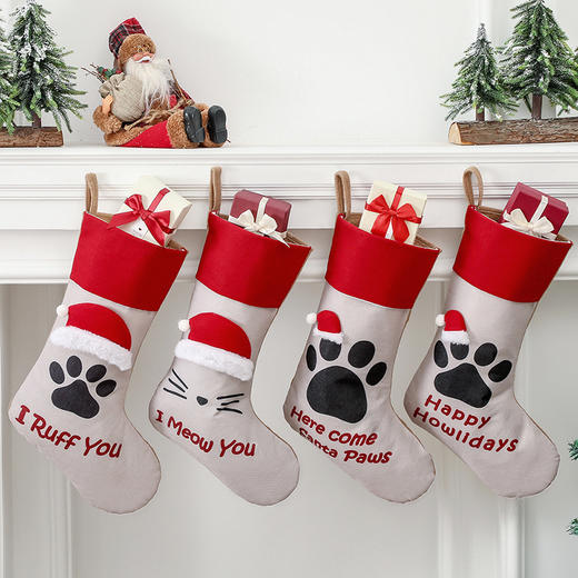 【圣诞装饰】-新款创意猫狗爪圣诞树挂件圣诞节装饰 商品图0