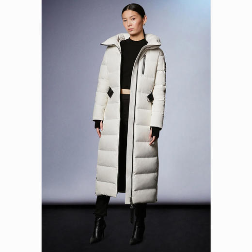 MOOSE KNUCKLES 长款带帽无毛领 女士羽绒服 白色 M31LP219 891 商品图2
