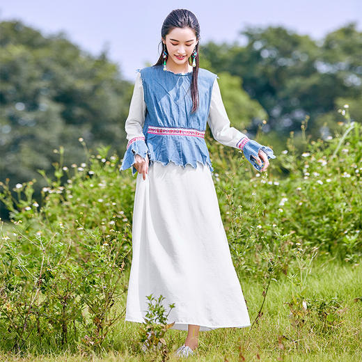 湘妃复古假两件连衣裙| 减龄时尚风 | 现货加急发 商品图5