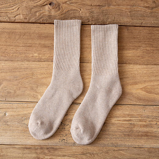 【5双装 毛圈加厚 持久锁温】袜子女秋冬季中筒袜加绒加厚保暖纯色女袜长筒高橡筋毛圈袜堆堆袜 商品图12