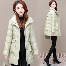 YWE JX02时尚立领白鸭绒羽绒服中长款气质外套
