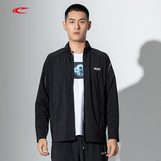 【线下同款】赛琪跑步系列针织弹力跑到线条印花单层透气风衣男款 210073 商品图1