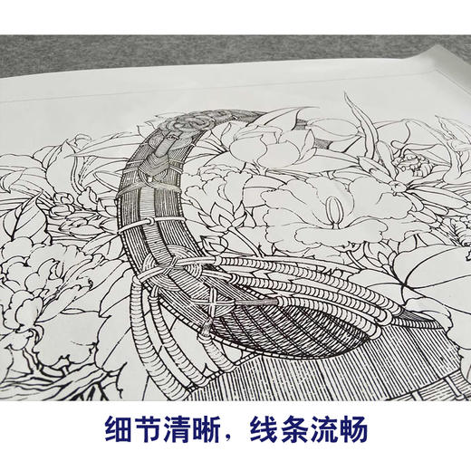 【有步骤、大彩图】李晓明工笔画白描底稿《临宋花篮图》花篮初学者临摹花鸟线稿KC15 商品图4
