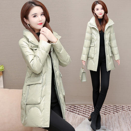 YWE JX02时尚立领白鸭绒羽绒服中长款气质外套 商品图4