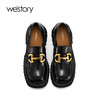 westory厚底乐福鞋增高纯色英伦风单鞋质感真皮松糕底女鞋一脚蹬S22AM54211 商品缩略图2