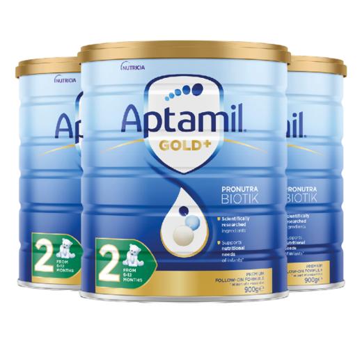 3罐【保税】澳洲爱他美Aptamil金装 2段 900g（新包装） 商品图0