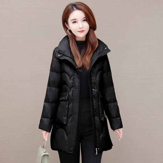 YWE JX02时尚立领白鸭绒羽绒服中长款气质外套 商品图2