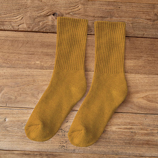 【5双装 毛圈加厚 持久锁温】袜子女秋冬季中筒袜加绒加厚保暖纯色女袜长筒高橡筋毛圈袜堆堆袜 商品图10