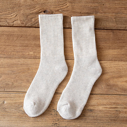 【5双装 毛圈加厚 持久锁温】袜子女秋冬季中筒袜加绒加厚保暖纯色女袜长筒高橡筋毛圈袜堆堆袜 商品图9