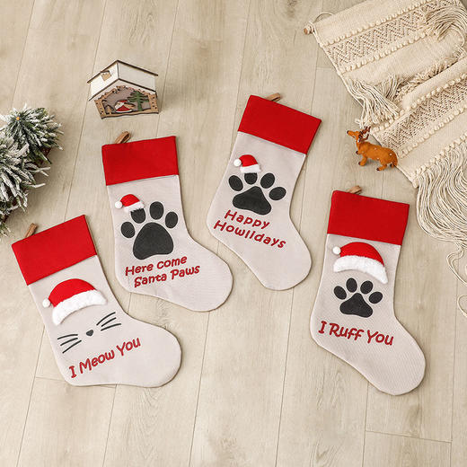 【圣诞装饰】-新款创意猫狗爪圣诞树挂件圣诞节装饰 商品图3