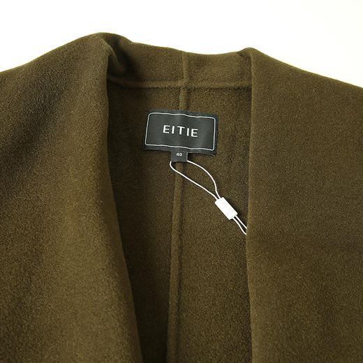 EITIE爱特爱女装冬季新款气质翻领显瘦纯羊毛大衣双面呢外套6014714 商品图7