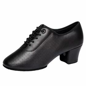 真皮拉丁舞鞋成人女士教师舞鞋中跟软底软面水兵舞鞋广场舞蹈鞋