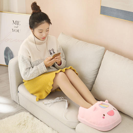 【暖脚宝加热脚垫】定时调节卡通恐龙电加热鞋床上办公室暖足捂脚插电热鞋保暖取暖器女冬天按摩神器 睡觉女友礼物 商品图2