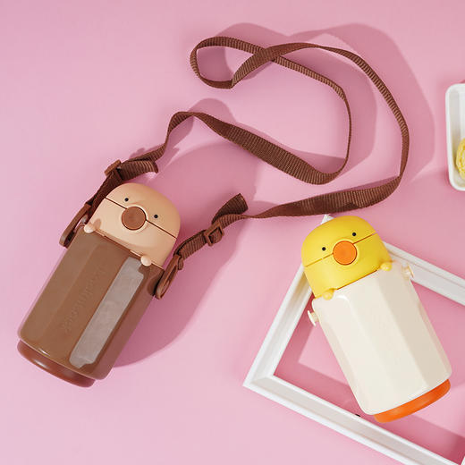 乐扣乐扣（LOCK&LOCK）小动物保温杯儿童316不锈钢包包杯带吸管LHC3272组合 商品图3