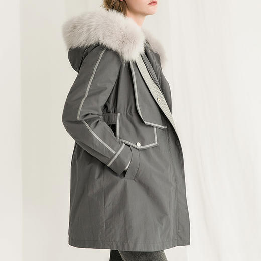 famecoco范可儿防风羽绒服保暖毛领外套冬季F218AD017 商品图3