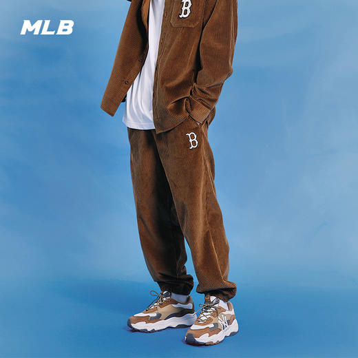 MLB男女运动长裤宽松运动灯芯绒潮梭织裤21年秋季新款3AWP12014 商品图0