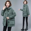 XS930209 羽绒服女2021冬季新款中长款宽松复古加厚连帽90白鸭绒羽绒服外套 商品缩略图3
