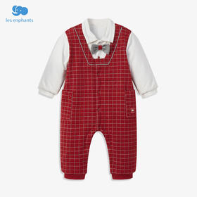 丽婴房-童衣类（冬）E1连身装\游戏裤D_酒红\暗红