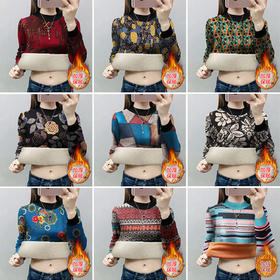 TZF-QY211122新款秋冬装民族风百搭宽松打底衫