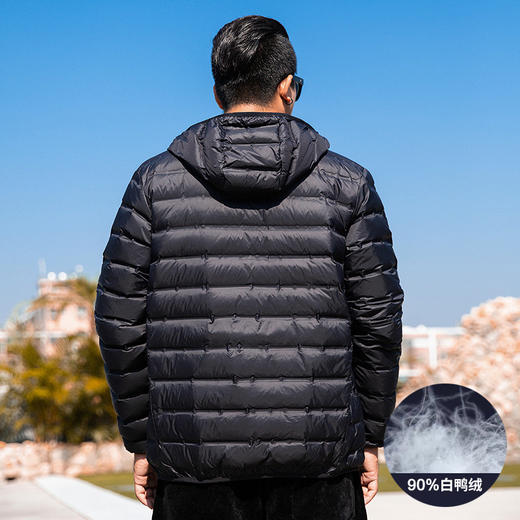 一口价【新款DK】大依优型大码连帽轻薄羽绒服大号外套休闲胖子穿大码男加肥加大上衣 商品图8