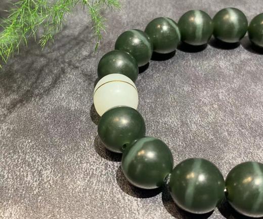 【御珠宫坊】和田玉塔青手串 商品图6