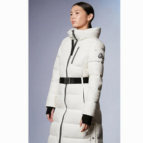 MOOSE KNUCKLES 长款带帽无毛领 女士羽绒服 白色 M31LP219 891